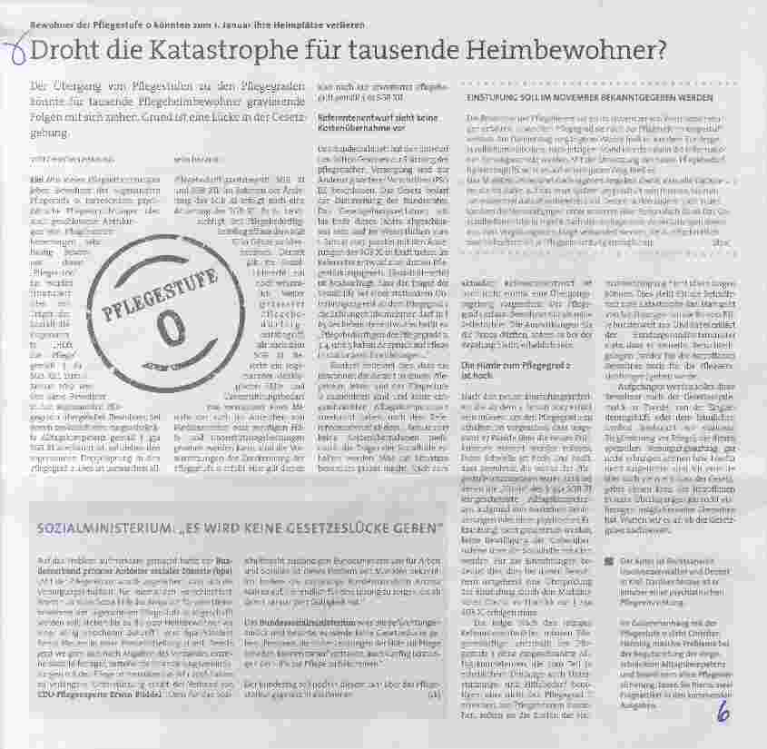 Vorschauseite 1: Droht die Katastrophe für tausende Heimbewohner?