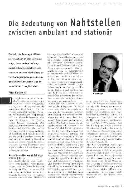 Vorschauseite 1: Die Bedeutung von Nahtstellen zwischen ambulant und stationär