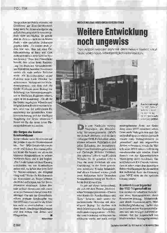 Vorschauseite 1: Weitere Entwicklung noch ungewiss