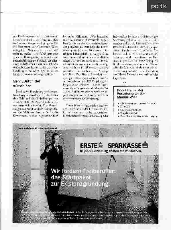 Vorschauseite 2: Meduni Wien - drei Jahre AutonomieMitten im Aufbruch