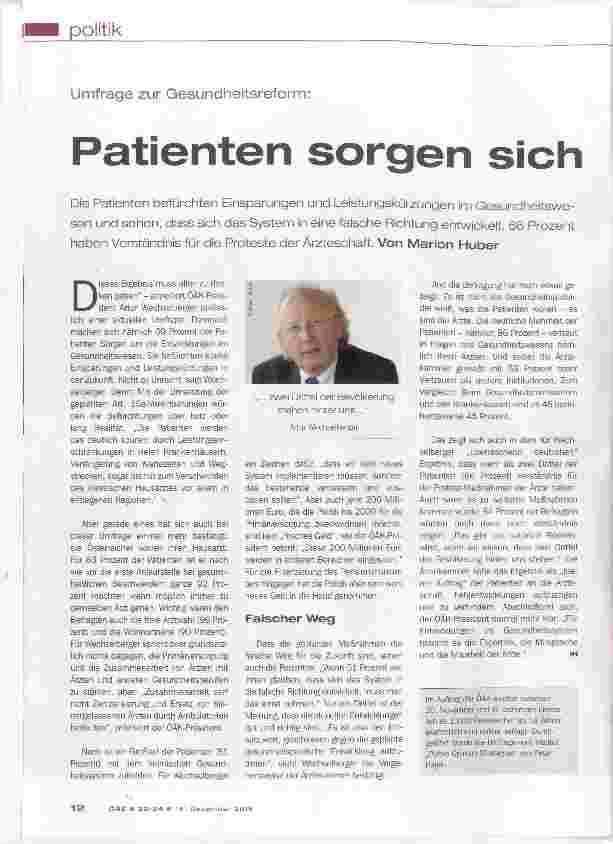 Vorschauseite 1: Patienten sorgen sich