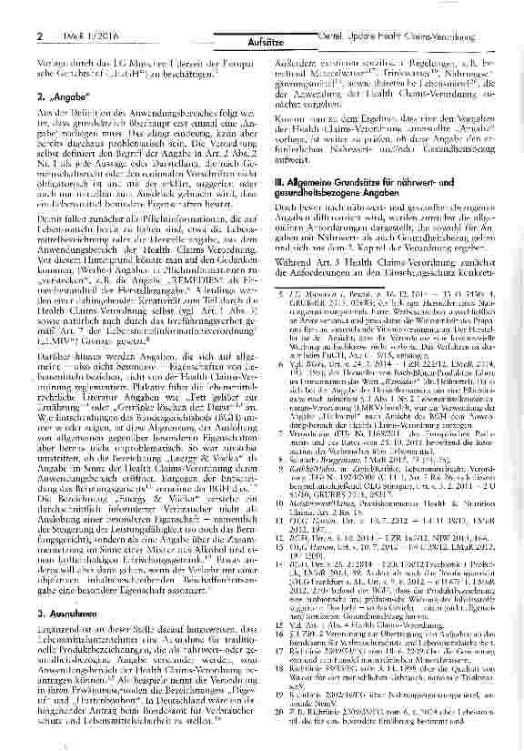 Vorschauseite 2: Update Health Claims-Verordnung