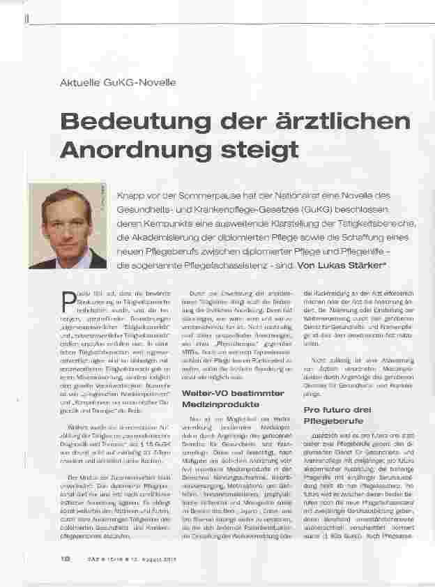 Vorschauseite 1: Bedeutung der ärztlichen Anordnung steigt