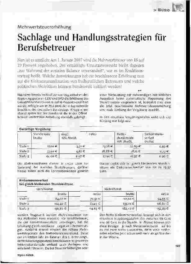 Vorschauseite 1: Mehrwertsteuererhöhung - Sachlage und Handlungsstrategien für Berufsbetreuer