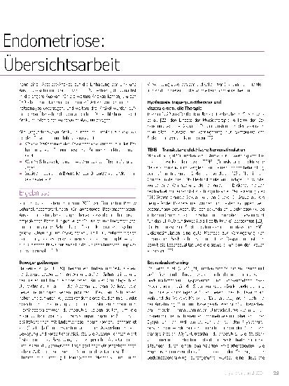 Vorschauseite 2: Physiotherapie bei Endometriose: eine systematische Übersichtsarbeit