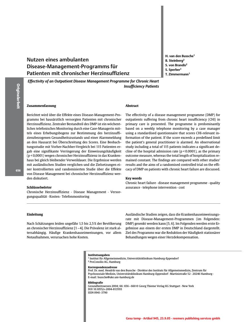 Vorschauseite 1: Nutzen eines ambulanten Disease-Management-Programms für Patienten mit chronischer Herzinsuffizienz