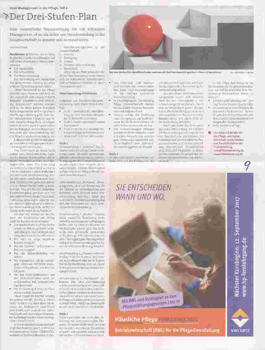 Vorschauseite 1: Lean-Management in der Pflege, Teil 2 >Der Drei-Stufen-Plan
