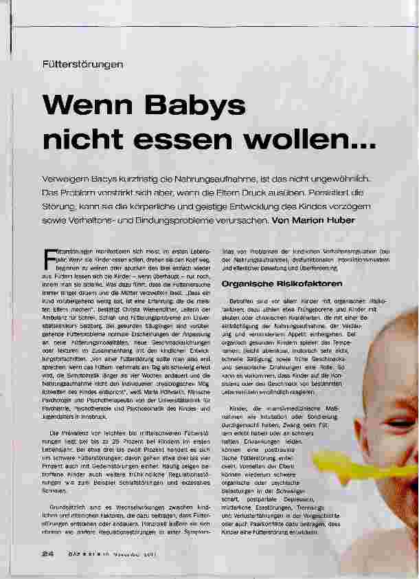 Vorschauseite 1: Wenn Babys nicht essen wollen