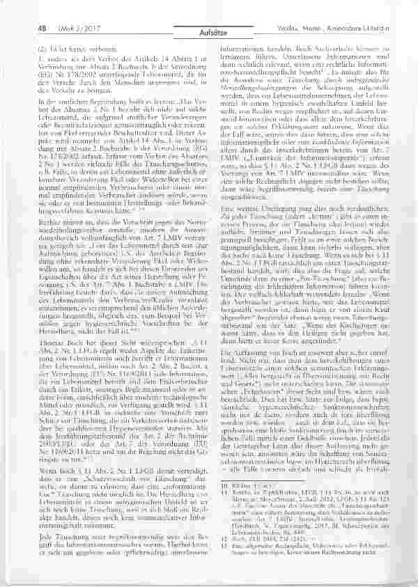 Vorschauseite 2: Die Auswirkungen des EuGH-Urteils vom 19. 1.2017 (Rs. C-282/15)auf die nationale Debatte um § 11 Abs. 2 Nr. 1 LFGB