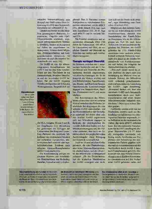 Vorschauseite 3: Krebstherapie, Immunsystem und Mikrobiom das künftige Triumvirat