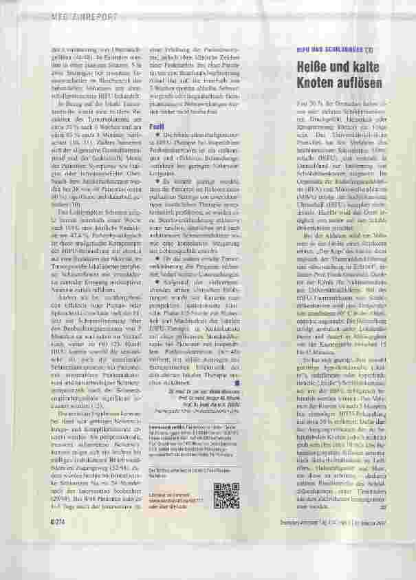 Vorschauseite 2: HOCHINTENSIVER FOKUSSIERTER ULTRASCHALL (2) Studie zu inoperablem Pankreaskarzinom