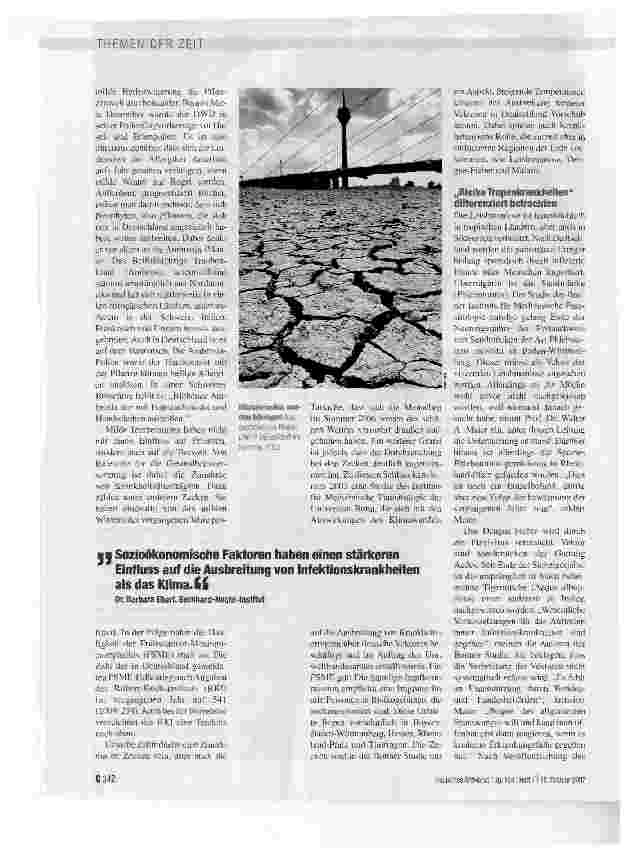 Vorschauseite 2: Globale Erwärmung birgt lokale Gesundheitsrisiken
