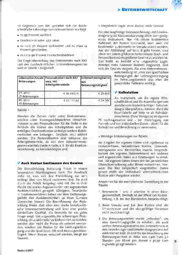 Vorschauseite 3: Kalkulationsmodell für Betreuungsbüros - Von Einnahmen und Kosten zu Gewinn und Einkommen