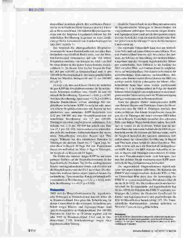 Vorschauseite 5: Hyperkinetische Störungen: Ein bundesweiter Vergleich der Hospitalisationsraten