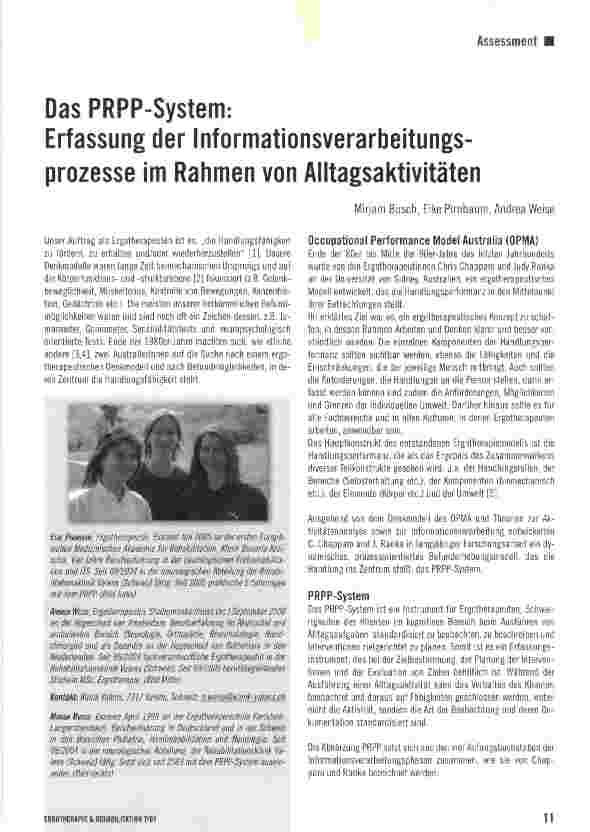 Vorschauseite 1: Das PRPP-System: Erfassung der Informationsverarbeitungsprozesse im Rahmen von Alltagsaktivitäten