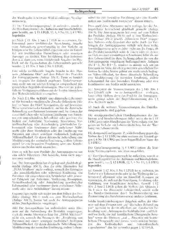 Vorschauseite 3: Werbeangaben zu schlankmachenden Eigenschaften eines Lebensmittels