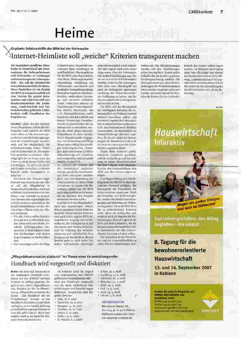 Vorschauseite 1: Internet-Heimliste soll weiche Kriterien transparent machen