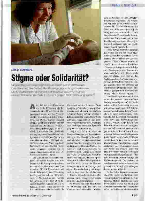 Vorschauseite 1: Stigma oder Solidarität?
