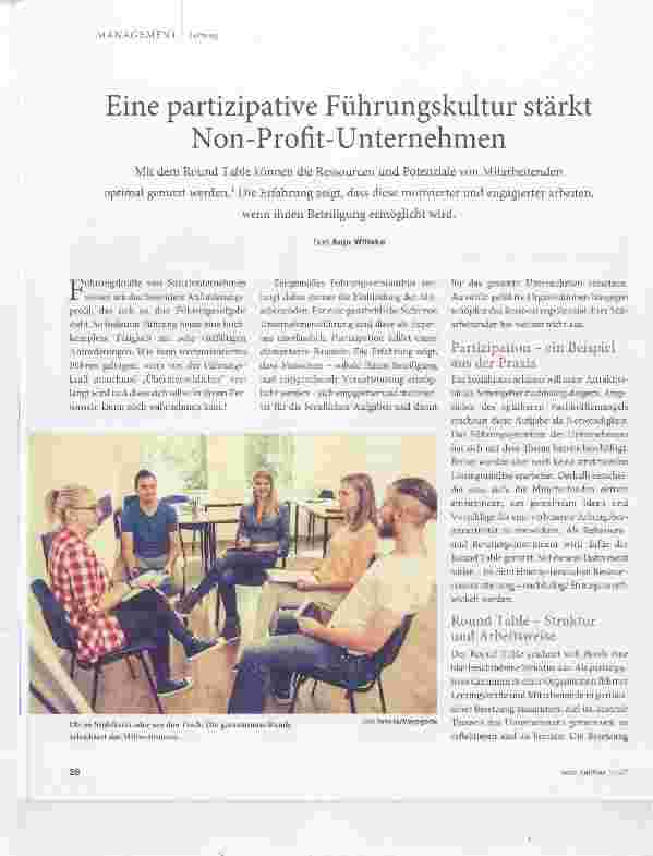 Vorschauseite 1: Eine partizipative Führungskultur stärkt Non- Profit-Unternehmen