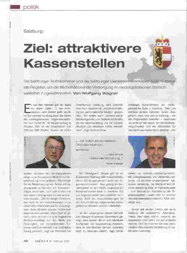 Vorschauseite 1: Ziel: attraktivere Kassenstellen