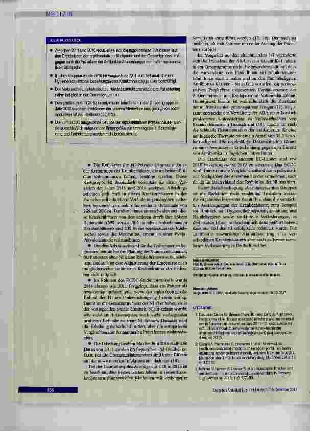 Vorschauseite 6: Prävalenz von nosokomialen Infektionen und Antibiotika-Anwendung in deutschen Krankenhäusern
