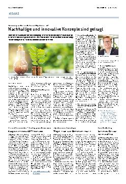 Vorschauseite 1: Nachhaltige und innovative Konzepte sind gefragt.