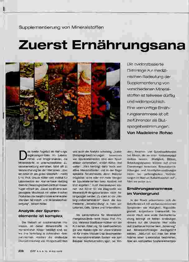 Vorschauseite 1: Zuerst Ernährungsanamnese