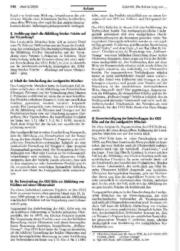 Vorschauseite 3: Die Aufmachung von Nahrungsergänzungsmitteln — der Einzelfall entscheidet
