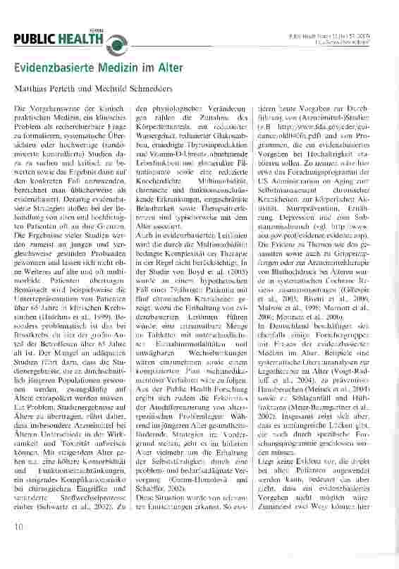 Vorschauseite 1: Evidenzbasierte Medizin im Alter