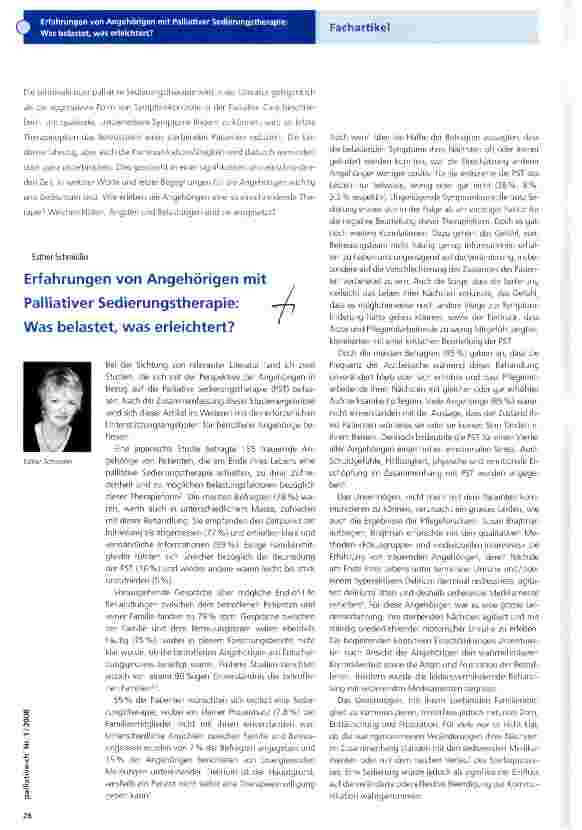 Vorschauseite 1: Erfahrungen von Angehörigen mit Palliativer Sedierungstherapie: Was belastet was erleichtert?