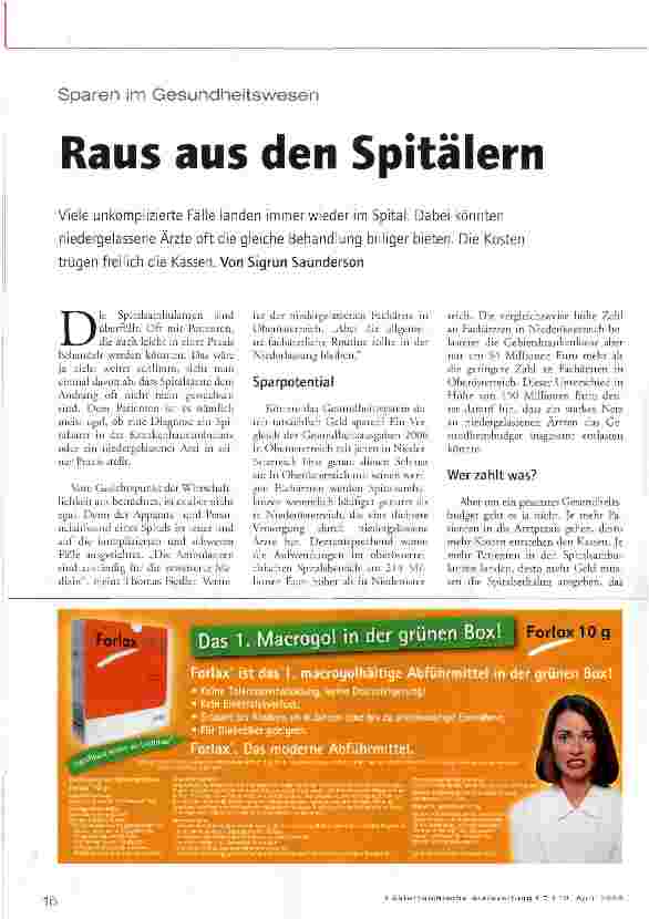 Vorschauseite 1: Raus aus den Spitälern