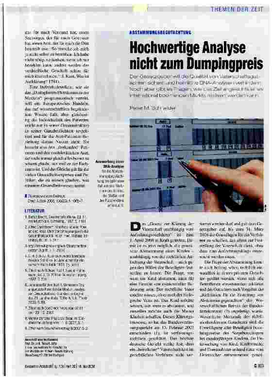 Vorschauseite 1: Hochwertige Analyse nicht zum Dumpingpreis