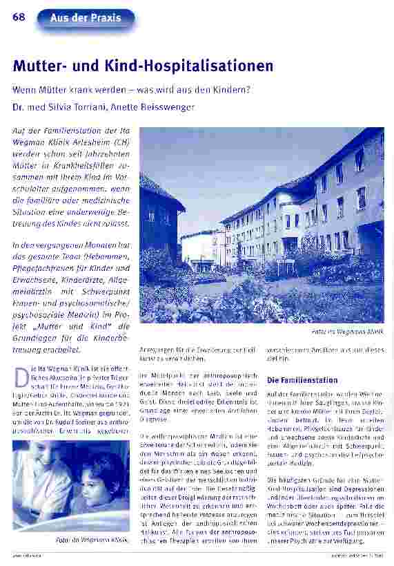 Vorschauseite 1: Mutterund Kind-Hospitalisationen. Wenn Mütter krank werden - was wird aus den Kindern?