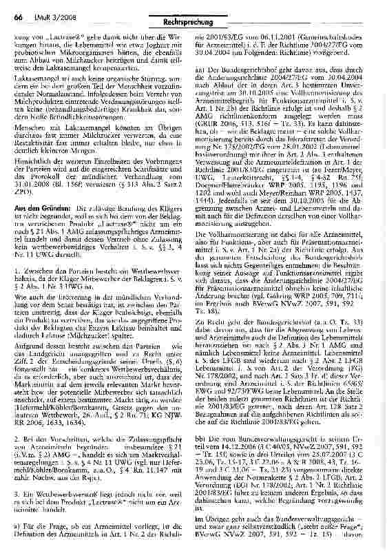 Vorschauseite 3: Abgrenzung Arzneimittel/Lebensmittel - Lactrase -