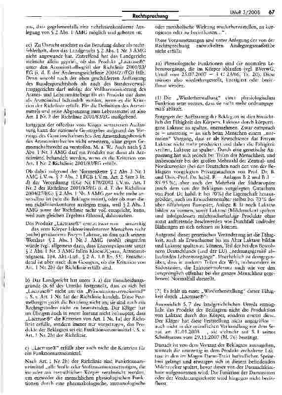 Vorschauseite 4: Abgrenzung Arzneimittel/Lebensmittel - Lactrase -