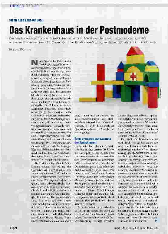 Vorschauseite 1: Das Krankenhaus in der Postmoderne