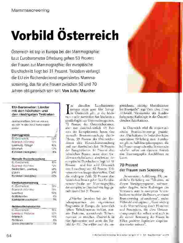 Vorschauseite 1: MammascreeningVorbild Österreich