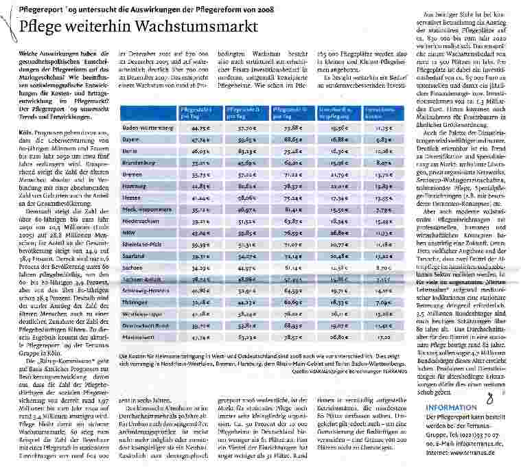 Vorschauseite 1: Pflege weiterhin Wachstumsmarkt