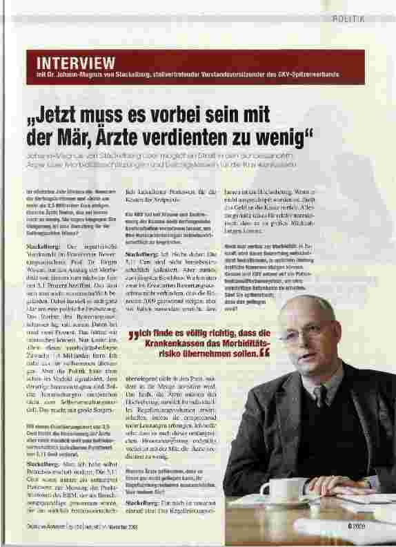 Vorschauseite 1: Jetzt muss es vorbei sein mit der Mär, Ärzte verdienten zu wenig