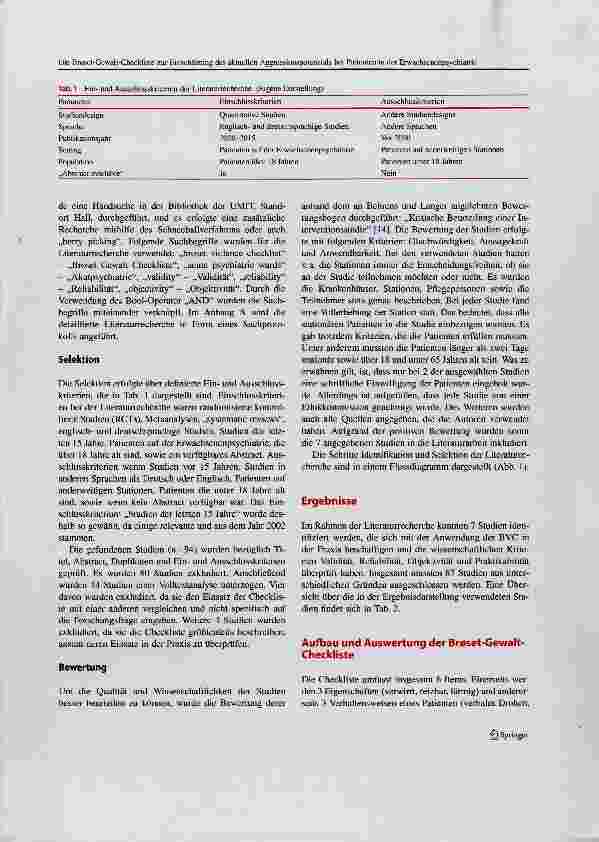 Vorschauseite 3: Die Broset-Gewalt-Checkliste zur Einschätzung des aktuellen Aggressionspotenzials bei Patienten in der Erwachsenenpsychiatrie