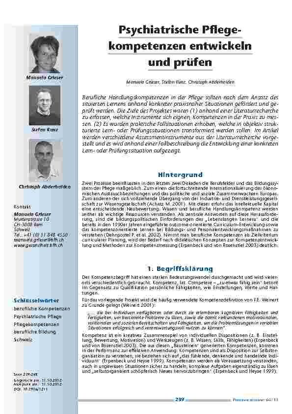 Vorschauseite 1: Psychiatrische Pflegekompetenzen entwickeln und prüfen