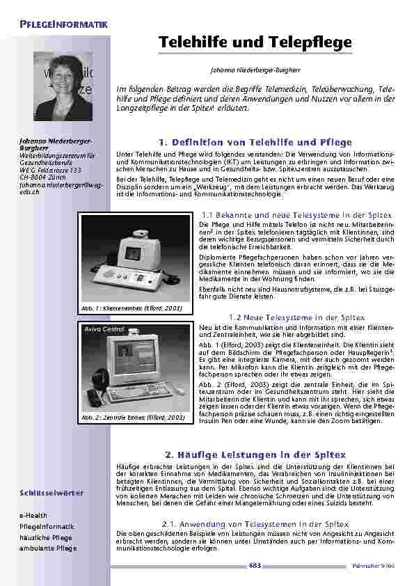 Vorschauseite 1: Telehilfe und Telepflege