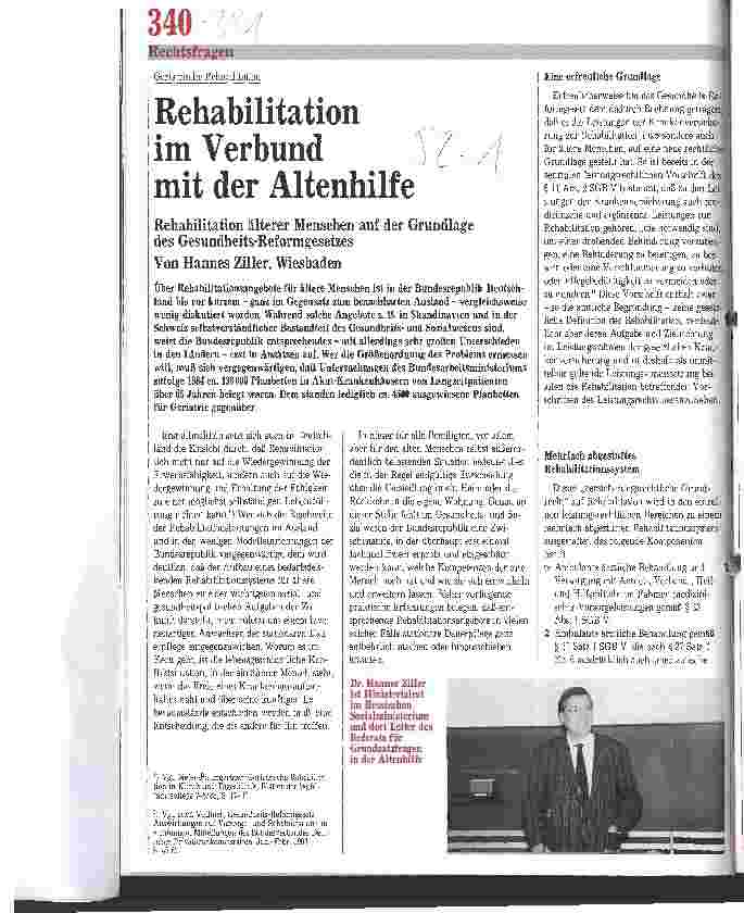 Vorschauseite 1: Geriatrische Rehabilitation: Rehabilitation im Verbund mit der Altenpflege