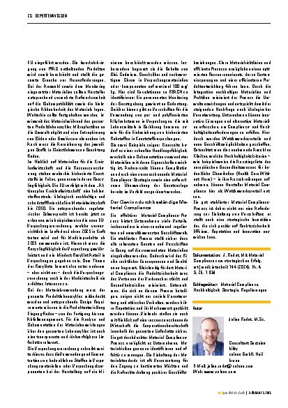 Vorschauseite 3: Mit Material Compliance zum strategischen Erfolg