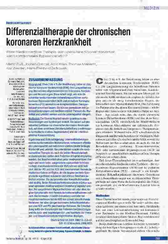 Vorschauseite 1: Differenzialtherapie der chronischen koronaren Herzkrankheit