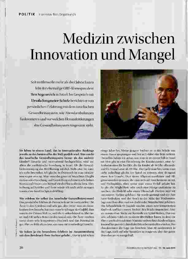 Vorschauseite 1: Medizin zwischen Innovation und Mangel