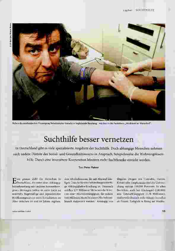 Vorschauseite 1: Suchthilfe besser vernetzen