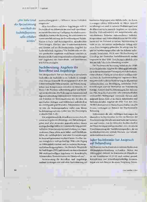 Vorschauseite 2: Suchthilfe besser vernetzen
