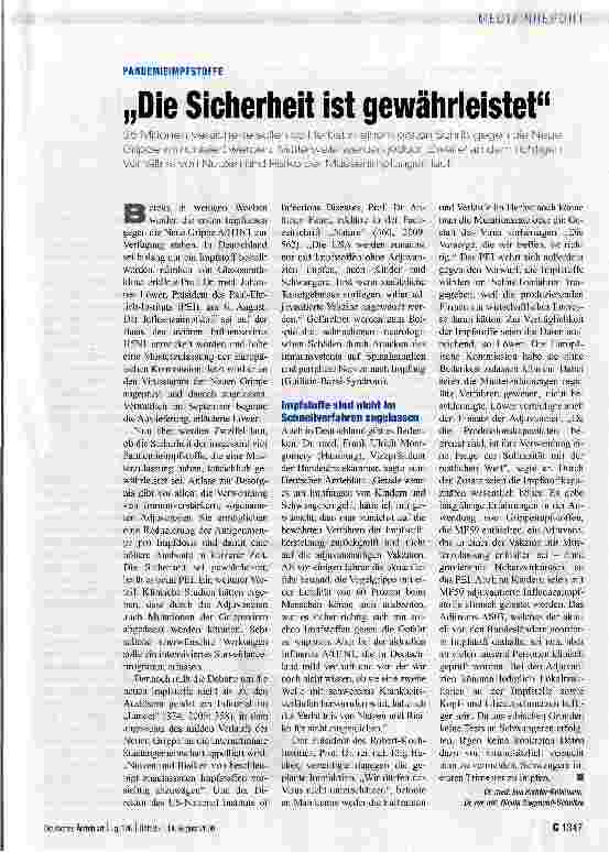 Vorschauseite 1: „Die Sicherheit ist gewährleistet