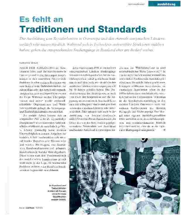 Vorschauseite 1: Es fehlt an Traditionen und Standards